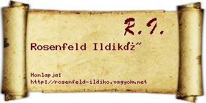 Rosenfeld Ildikó névjegykártya